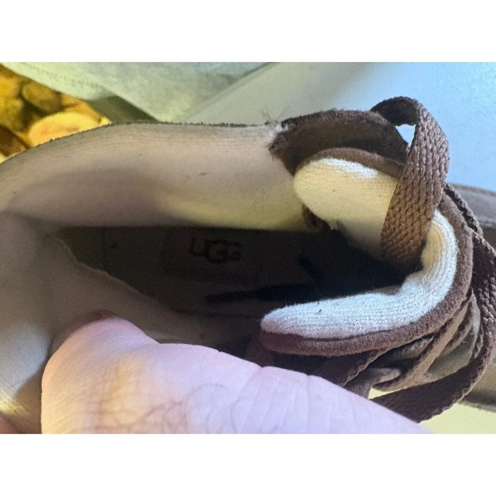 UGG Kids Brown Suede Moc Toe Side Zip Lace Up Ankle Boots G05RVCSQWN Size 2